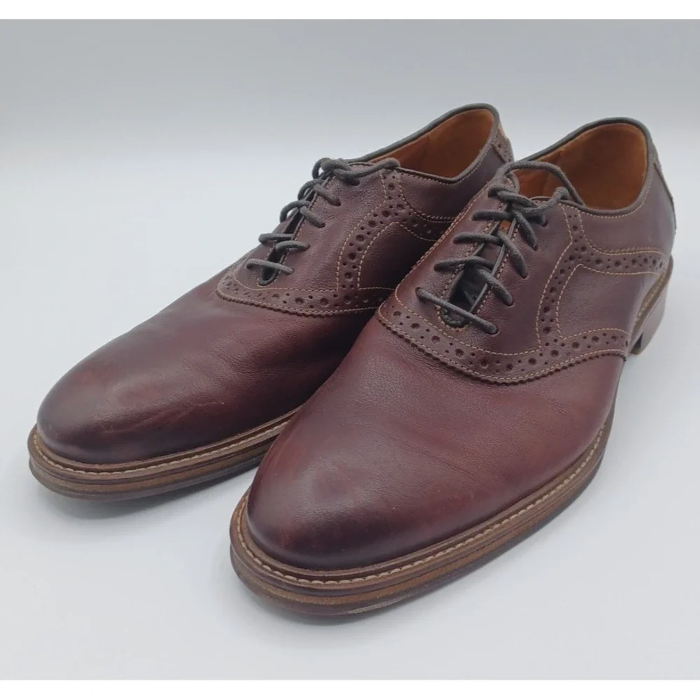 Johnston &‎ Murphy Warner Plain toe Shoes  Size US 8 M  Brown Lace Up